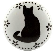 Cat Ceramic Flat Knobs
